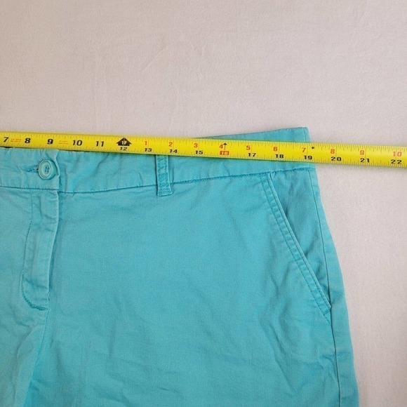 CROWN and Ivy Womens Plus Size 16W Shelby Aqua Blue Print Shorts - Picture 3 of 6